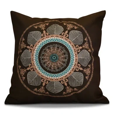 E By Design Hh Revival Square Outdoor Pillow In Brown