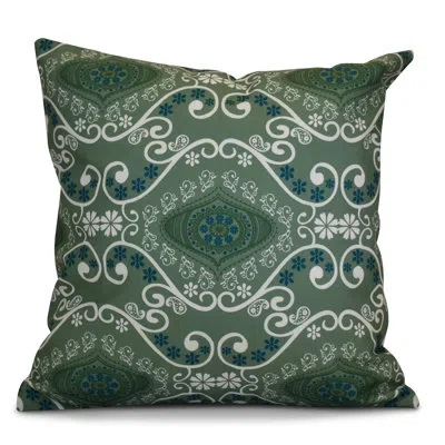 E By Design Hh Revival Square Outdoor Pillow In Green