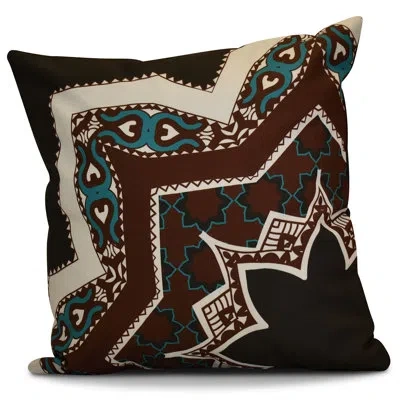 E By Design Hh Revival Square Pillow In Brown