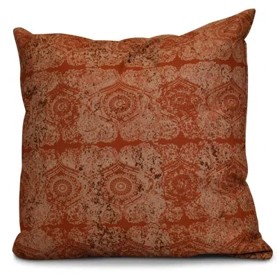 E By Design Hh Revival Square Pillow Cover & Insert In Orange,rust