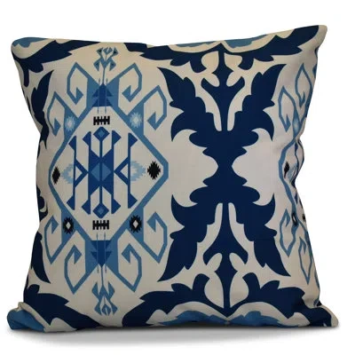 E By Design Hh Revival Square Pillow In Navy Blue