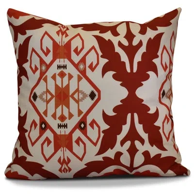 E By Design Hh Revival Square Pillow In Orange,rust