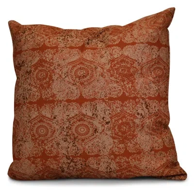 E By Design Hh Revival Square Pillow In Orange,rust