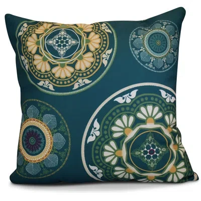 E By Design Hh Revival Square Pillow In Teal