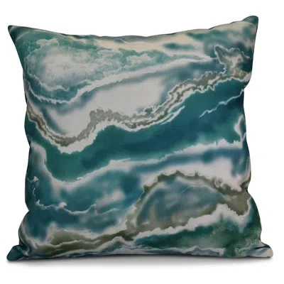 E By Design Hh Revival Square Pillow In Teal