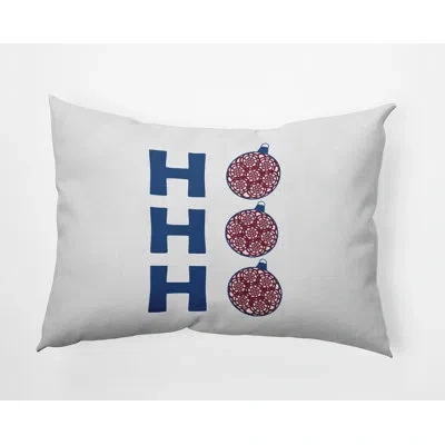 E By Design Ho Ho Ho Indoor/outdoor Pillow In Blue