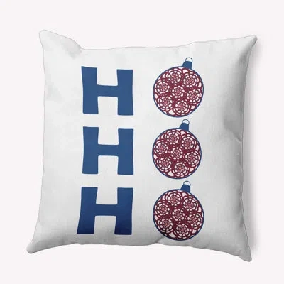 E By Design Ho Ho Ho Indoor/outdoor Pillow In Blue