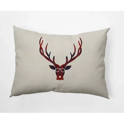 E By Design Holiday Cheer Lumbar Rectangular Indoor/outdoor Pillow In Red