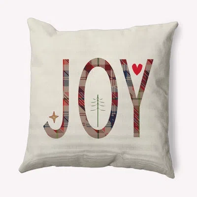 E By Design Holiday Cheer Throw Square Indoor/outdoor Pillow In Dove,red