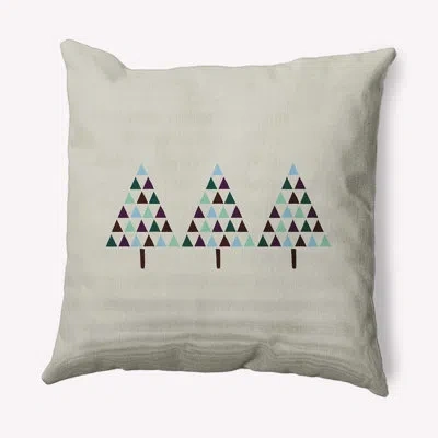 E By Design Holiday Cheer Throw Square Indoor/outdoor Pillow In Latte