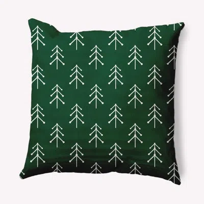 E By Design Holiday Cheer Throw Square Indoor/outdoor Pillow In Pine
