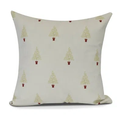 E By Design Holiday Essence Filigree Forest Square Pillow Cover & Insert In Off White