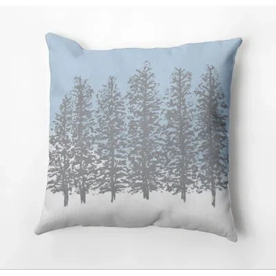 E By Design Holiday Essence Hidden Forest Outdoor Square Pillow Cover And Insert In Gray