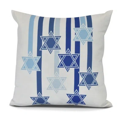 E By Design Holiday Essence Shooting Stars Square Throw Pillow In White