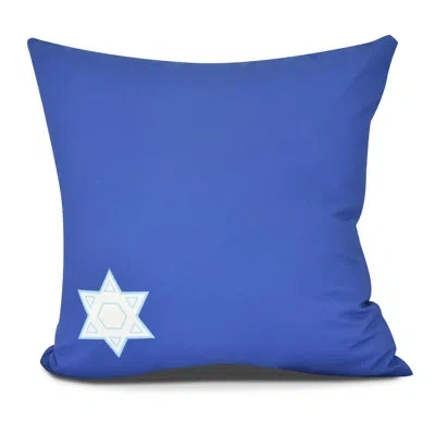 E By Design Holiday Essence Star's Corner Outdoor Square Pillow Cover & Insert In Blue