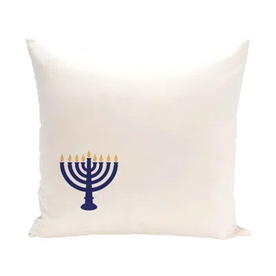 E By Design Holiday Print Eight Days Of Light Square Pillow Cover & Insert In White