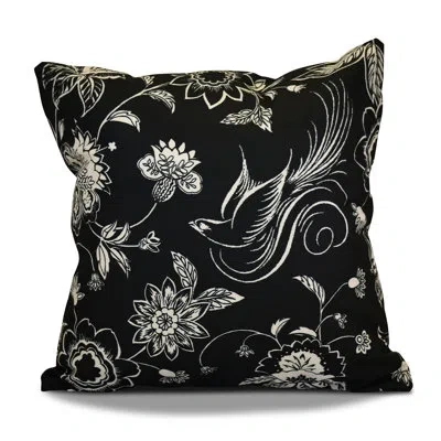 E By Design Holiday Wishes Decorative Holiday Square Pillow Cover & Insert In Black