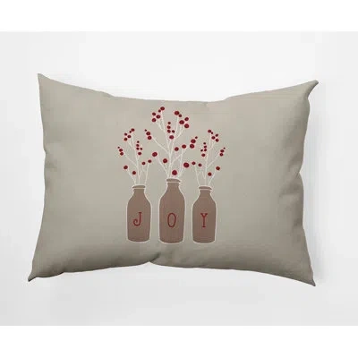 E By Design Holiday Wishes Lumbar Rectangular Indoor/outdoor Pillow In Doe