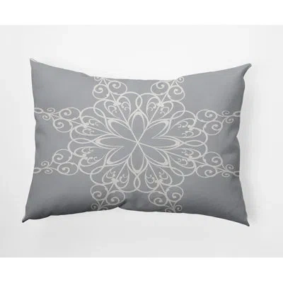 E By Design Holiday Wishes Lumbar Rectangular Indoor/outdoor Pillow In Gray