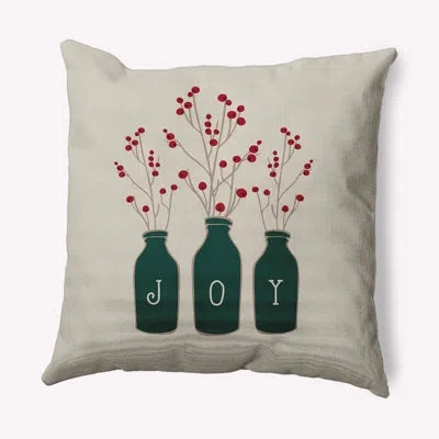 E By Design Holiday Wishes Throw Square Indoor/outdoor Pillow In Christmas Green