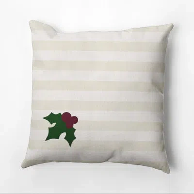 E By Design Holly Tones Decorative Holiday Square Pillow Cover & Insert