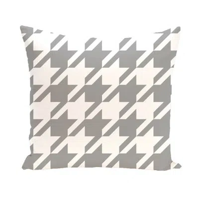 E By Design Houndstooth Geometric Print Outdoor Square Pillow Cover & Insert In Blue Suede