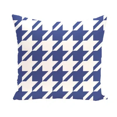 E By Design Houndstooth Shape Pillow Cover & Insert In Blue