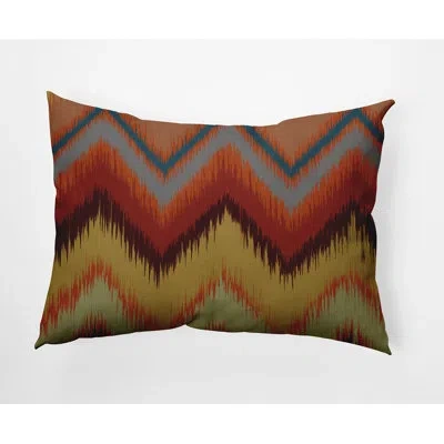 E By Design Ikat Chevron Indoor/outdoor Throw Pillow In Sienna