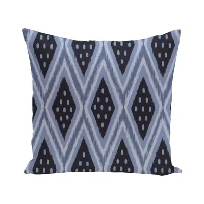 E By Design Ikat Diamond Dot Outdoor Pillow Cover & Insert In Steel Gray