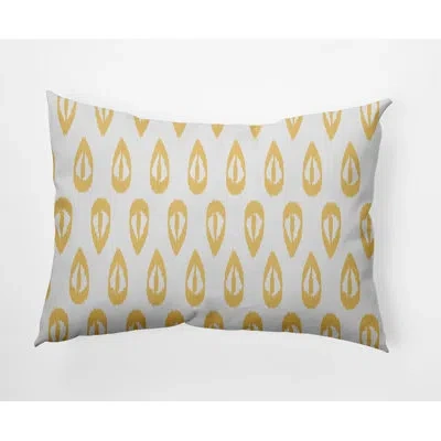 E By Design Ikat Tears Outdoor Rectangular Pillow Cover & Insert In Sunshine Yellow