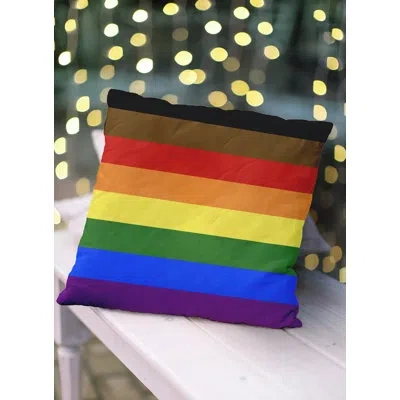 E By Design Inclusive Pride Outdoor Throw Pillow In No In Black;brown;multi