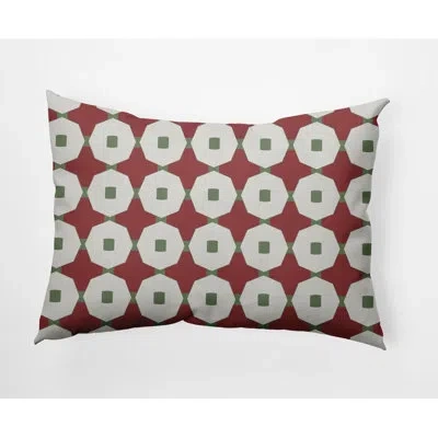 E By Design Indoor/outdoor Lumbar Throw Pillow In Red,green