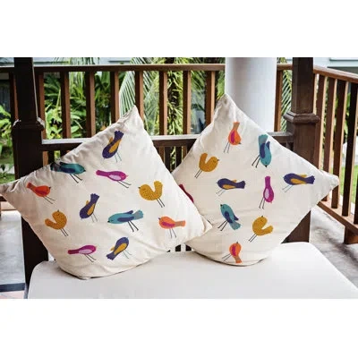 E By Design Indoor/outdoor Throw Pillow In Orange,teal