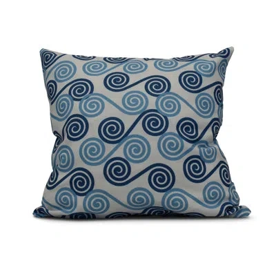 E By Design Intercoastal Waterway Rip Curl Outdoor Square Pillow Cover & Insert In Blue