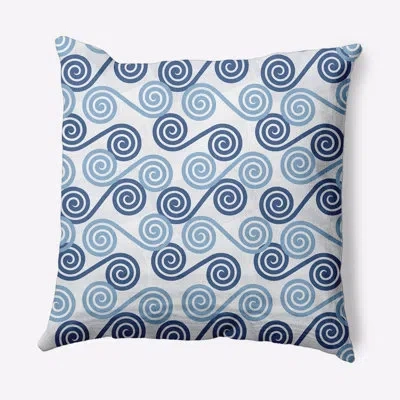 E By Design Intercoastal Waterway Rip Curl Square Pillow Cover & Insert In Blue