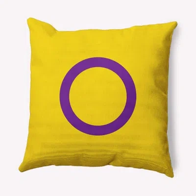 E By Design Intersex Flag Decorative Throw Pillow In Yellow;purple