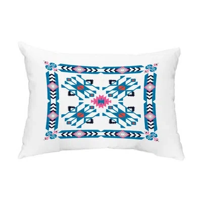 E By Design Jodhpur Border Outdoor Rectangular Pillow Cover & Insert In Blue