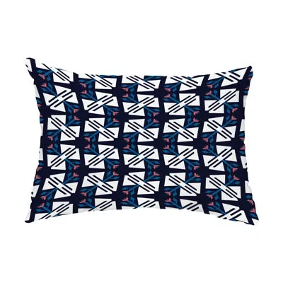 E By Design Jodhpur Ditsy Outdoor Pillow Cover & Insert In Navy Blue