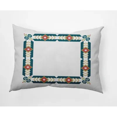 E By Design Jodhpur Outdoor Rectangular Pillow Cover & Insert In Teal