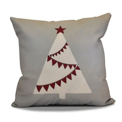 E By Design Jump For Joy Christmas Garland Tree Pillow Cover & Insert In Gray