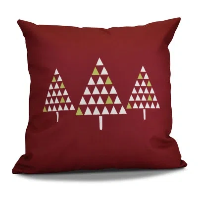 E By Design Jump For Joy Christmas Trees Square Pillow Cover And Insert In Cranberry