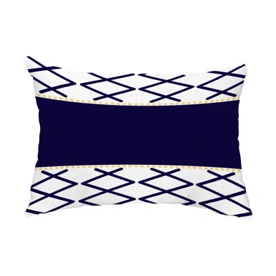 E By Design Knot Fancy Outdoor Rectangular Pillow Cover And Insert In Navy Blue