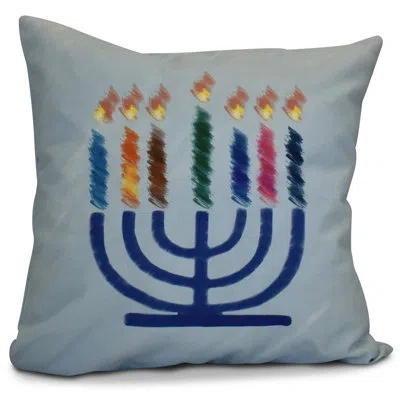 E By Design Kwanzza Indoor/outdoor Reversible Throw Pillow In Light Blue