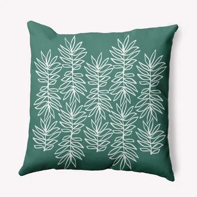 E By Design Leafy Branch Indoor/outdoor Throw Pillow In Juniper,white Floral