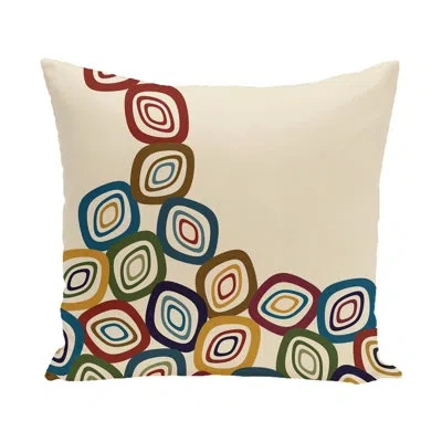 E By Design Lelystad Falling Leaves Print Square Pillow Cover And Insert In Ivory