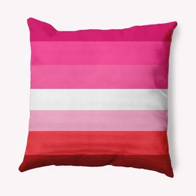E By Design Lesbian Flag Decorative Throw Pillow In Pink