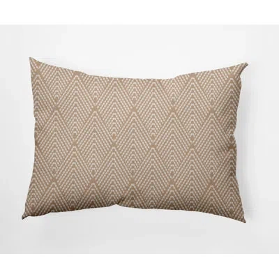 E By Design Lifeflor Indoor/outdoor Rectangular Lumbar Pillow In Basswood Brown Geometric