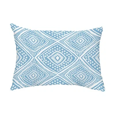 E By Design L'il Diamond Jill Outdoor Rectangular Pillow Cover & Insert In Blue