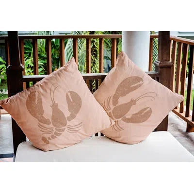 E By Design Lobster Coastal Pillow Cover & Insert In Mauve
