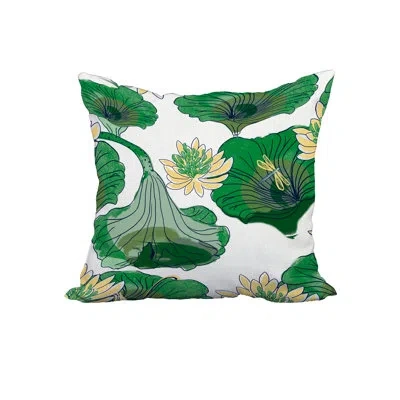 E By Design Lotokoi Square Cotton Pillow Cover & Insert In Green